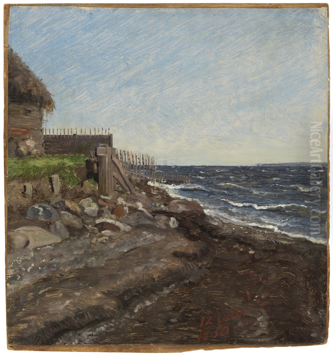Stranden vid Hellebaek. Studie Oil Painting by Jorgen Roed