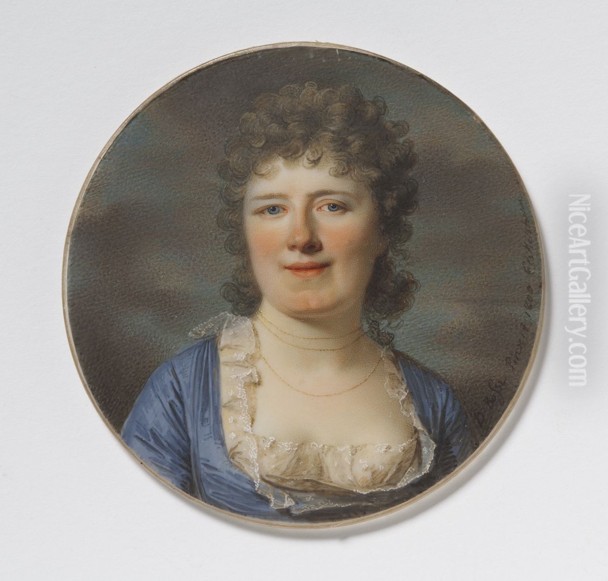 Okand kvinna, pendang till NMB 1196 Oil Painting by Johann Dominik Bossi