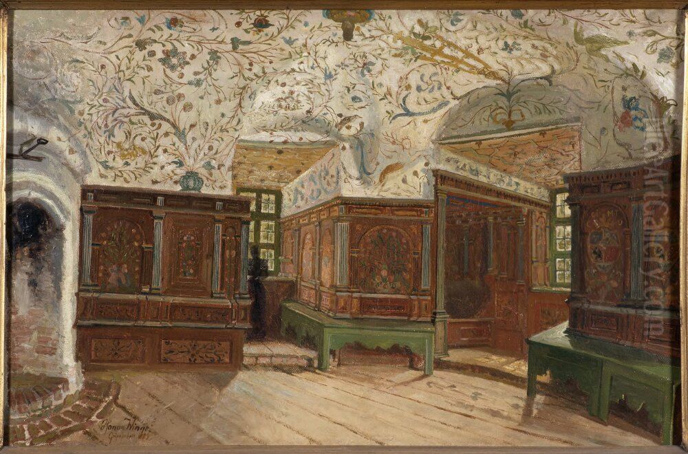 Gripsholm Castle, the Bedchamber of Duke Karl Oil Painting by Hanna Winge