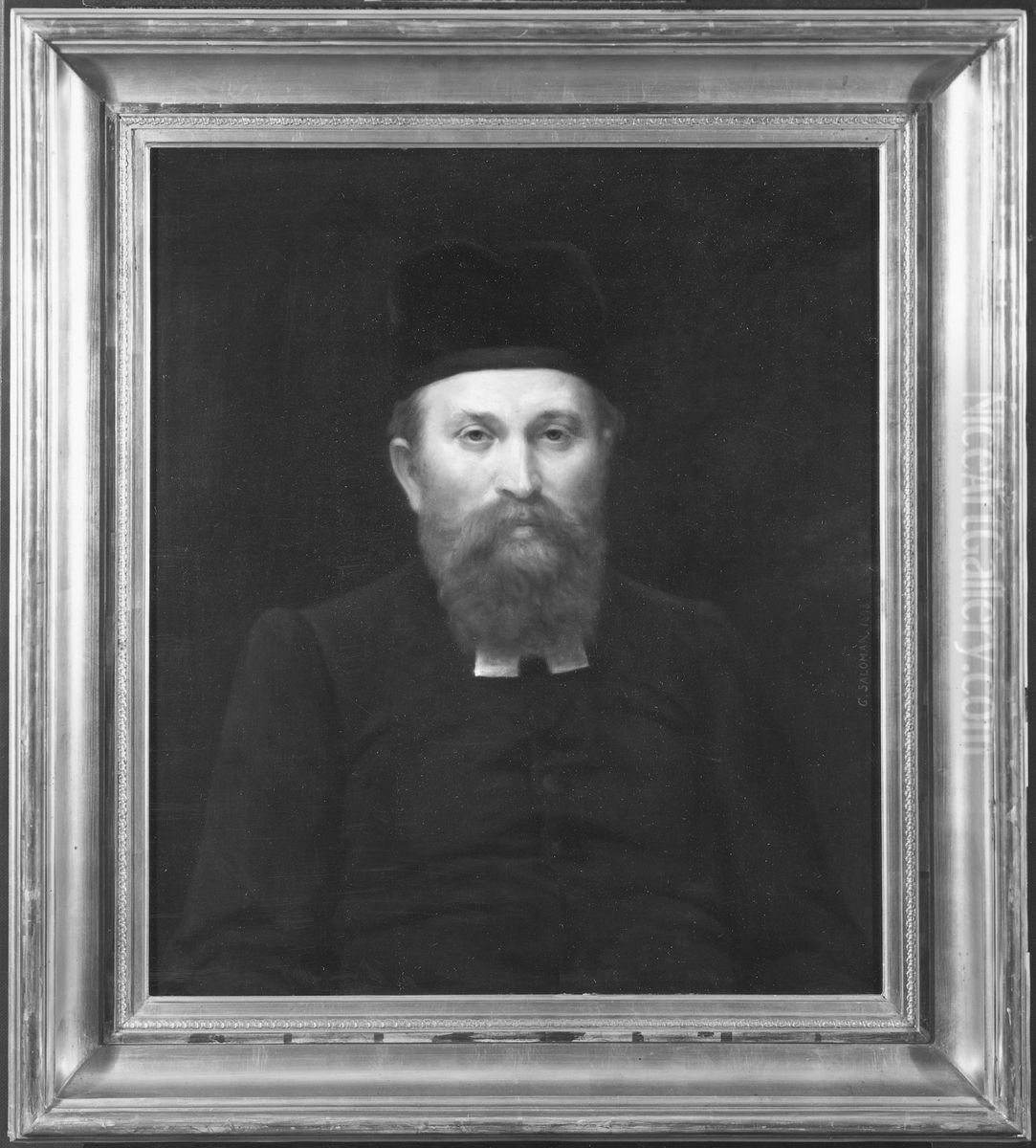 Gottlieb Klein, 1852-1914, overrabbin, religionshistoriker, gift med Antonie Levy Oil Painting by Geskel Saloman