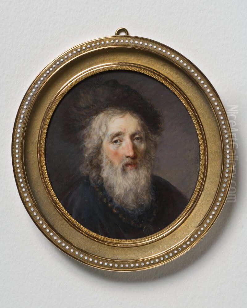 Salomon Ben Israel, Rabbi Oil Painting by Peter Adolf Hall
