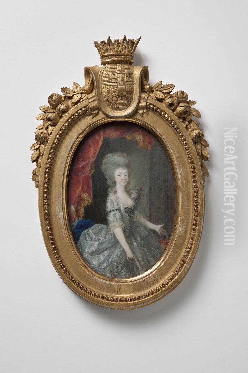 Hedvig Elisabet Charlotta (1759-1818) drottning av Sverige, prinsessa av Holstein-Gottorp Oil Painting by Cornelius Hoeyer