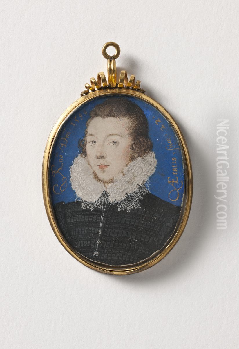 Okand man Oil Painting by Nicholas Hilliard