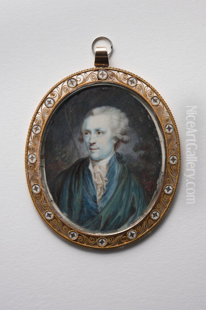 Portrait of young man in blue cloak Oil Painting by Nicolas Soret