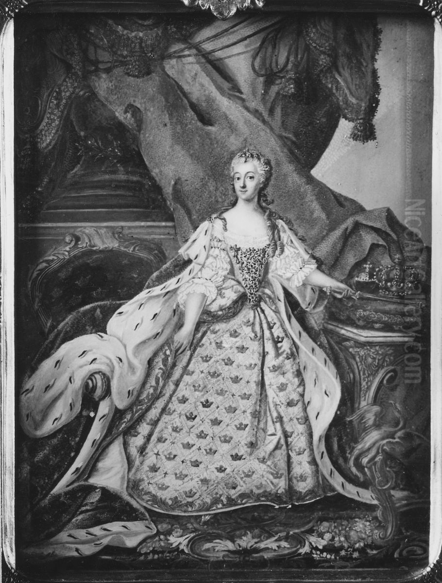 Lovisa Ulrika, 1720-1782, drottning av Sverige, prinsessa av Preussen Oil Painting by Niclas Lafrensen the Elder
