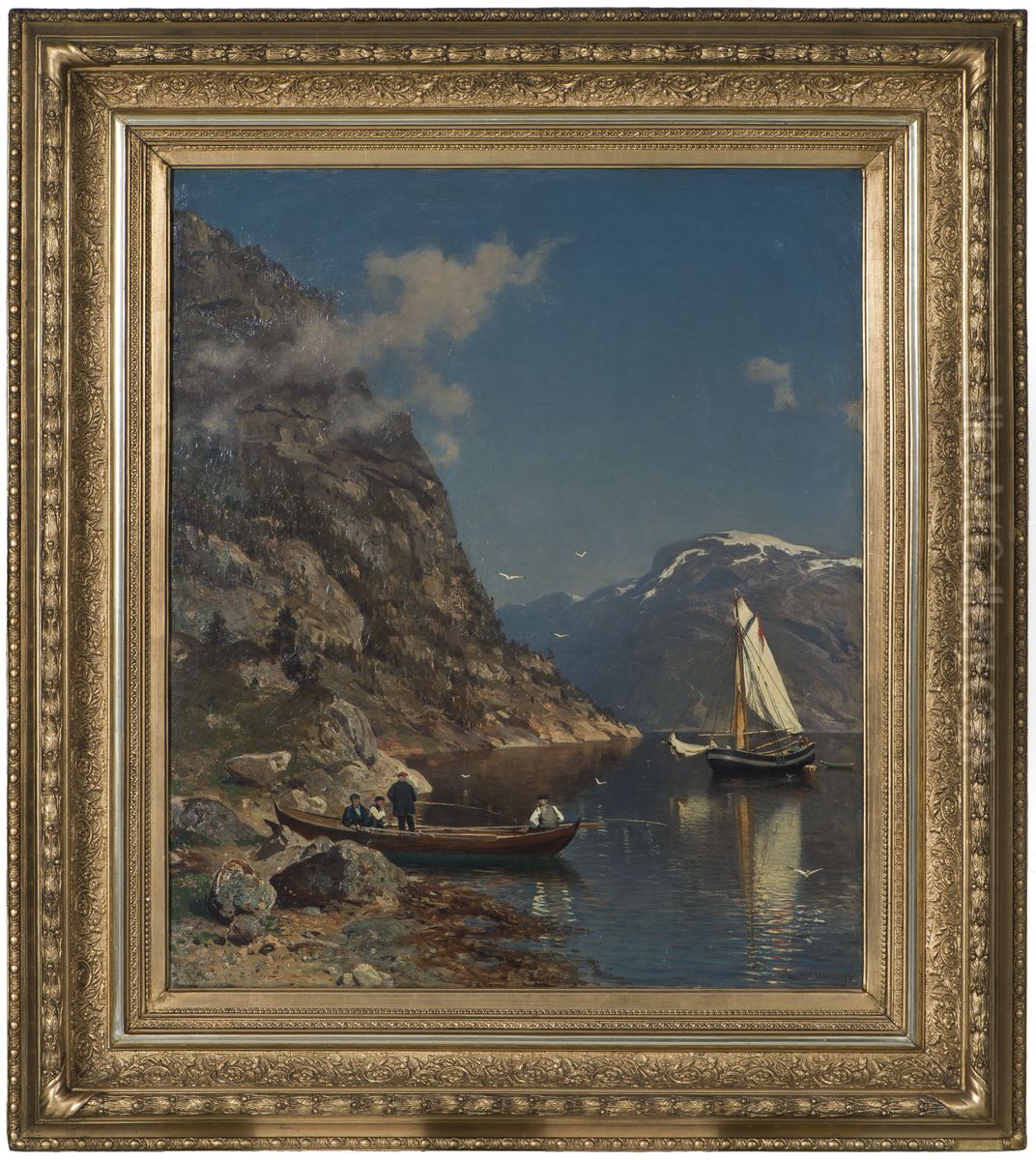 Fiord Landscape Oil Painting by Morten Muller