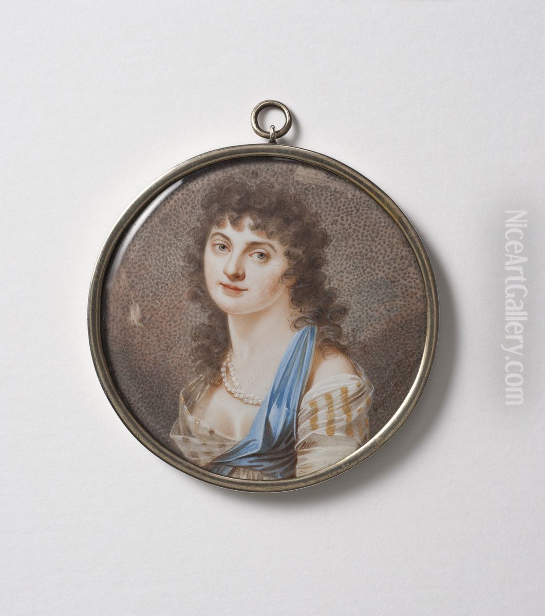 Vilhelmina Beck-Friis (1775-1856 [1859?]), friherrinna, g.m. friherre Voldemar Vilhelm Wrangel von Brehmer Oil Painting by Johann Dominik Bossi