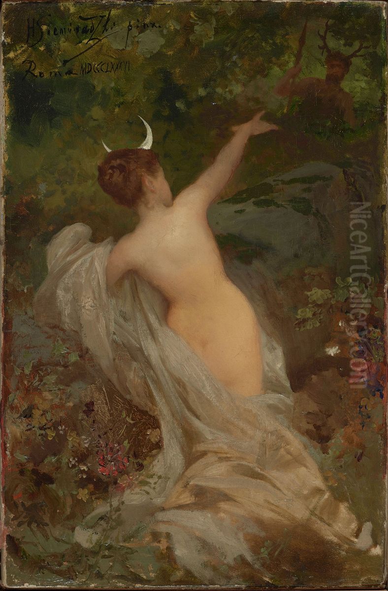 Diana and Actaeon Oil Painting by Henryk Siemiradzki
