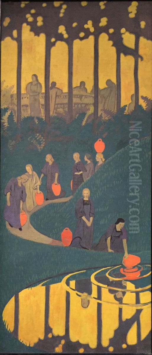 Femmes a la source Oil Painting by Paul Serusier