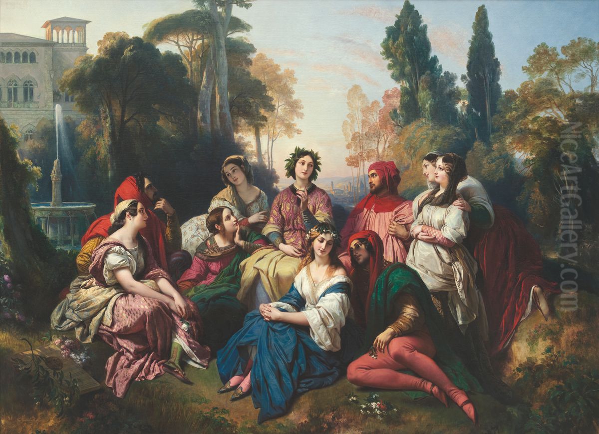 Le Decameron. Oil Painting by Franz Xavier Winterhalter
