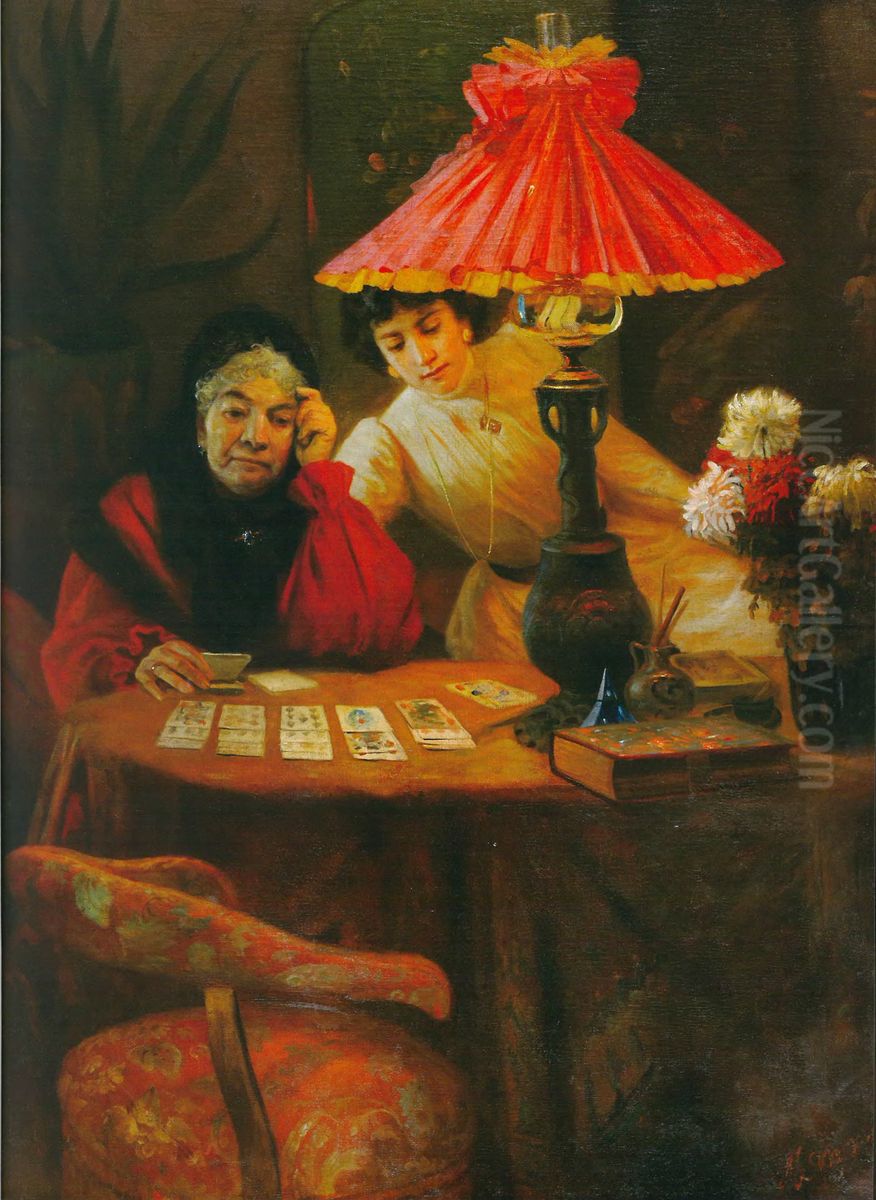 Candlelight Oil Painting by Grigoriy Myasoyedov
