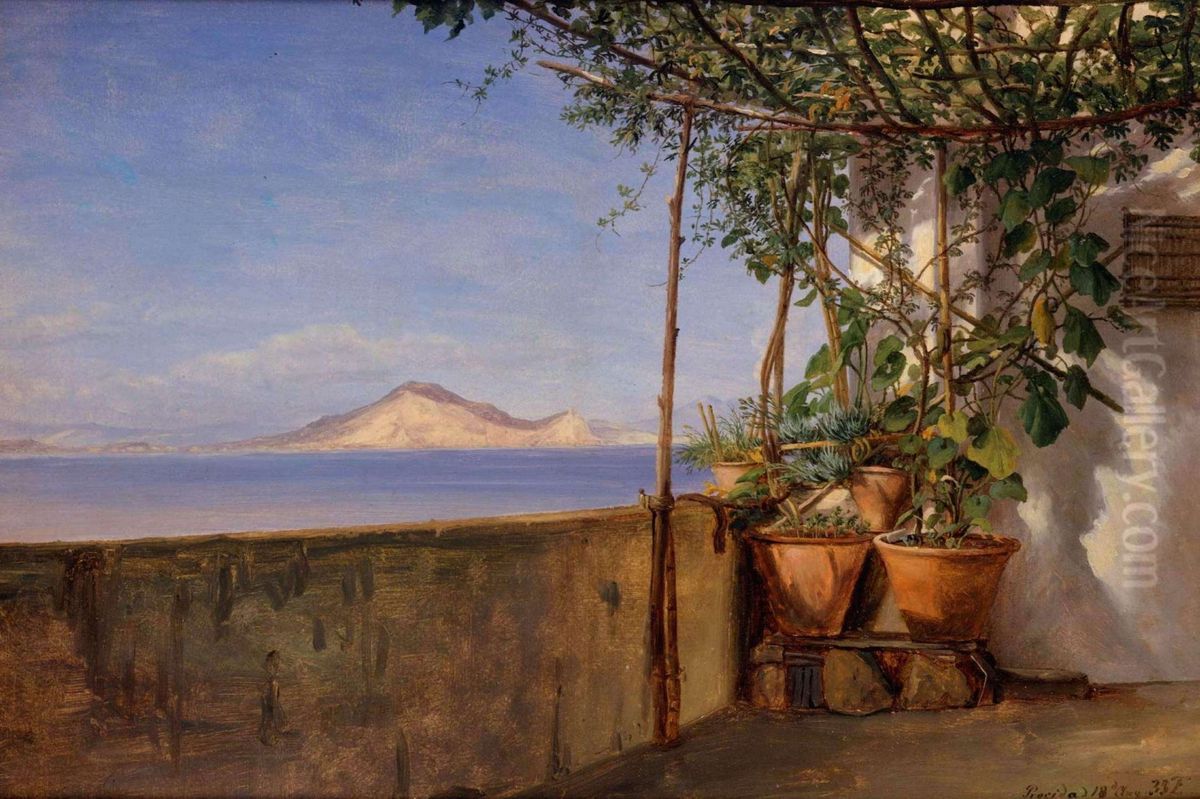 Terrasse i Procida Oil Painting by Thomas Fearnley