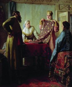 Consumer scene of the XVII century (?The merchant and the product)