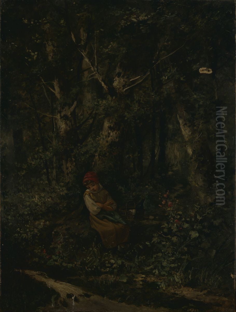 Un ruisseau sous bois Oil Painting by Henri Langerock