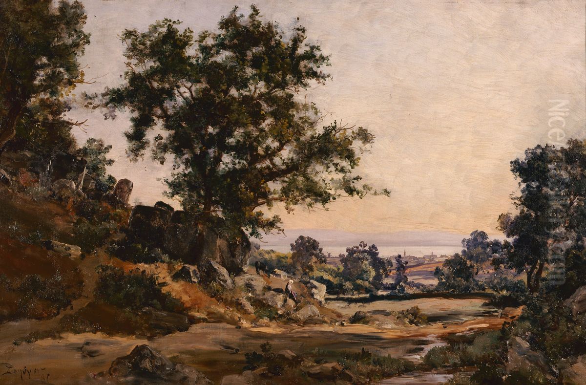 Vue prise a Penale pres de Treboul Oil Painting by Emmanuel Lansyer