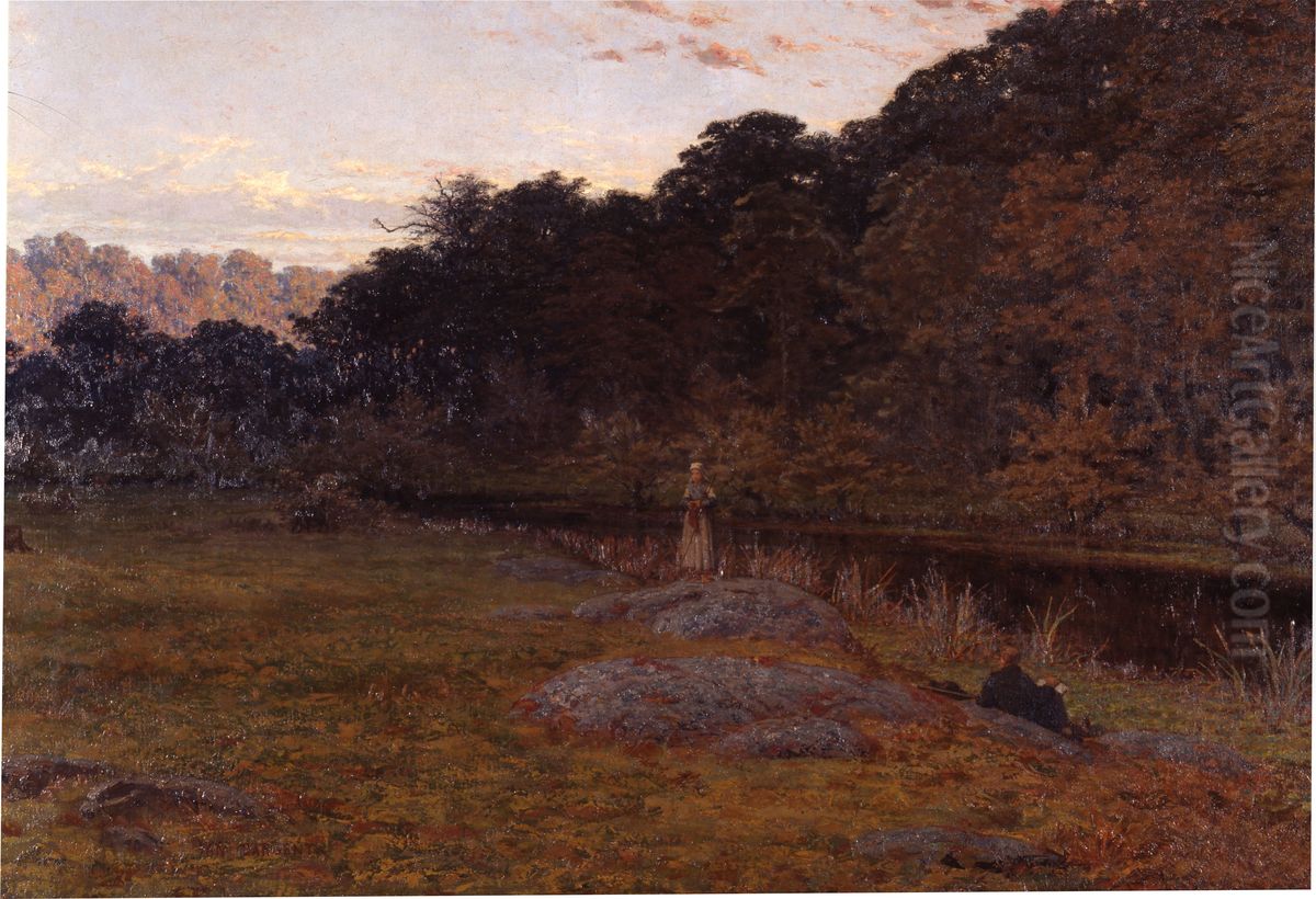 Le Scorff, Brizeux et Marie Oil Painting by Jean-Edouard Dargent