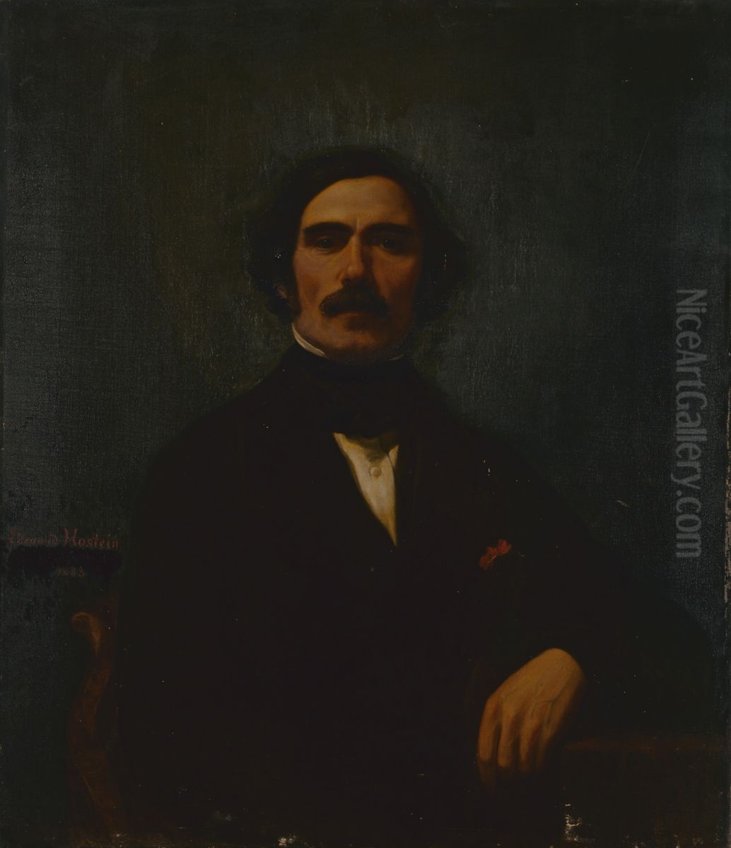 Autoportrait Oil Painting by Edouard Hostein