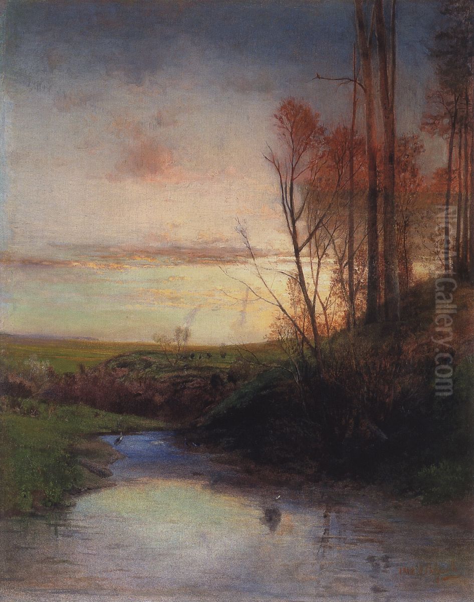 <<Vecer>> Oil Painting by Alexei Kondratievich Savrasov