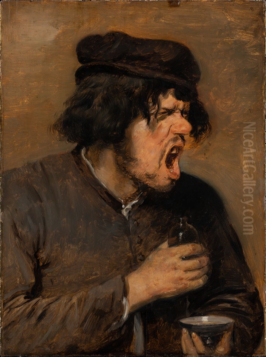The Bitter Potion Oil Painting by Adriaen Brouwer