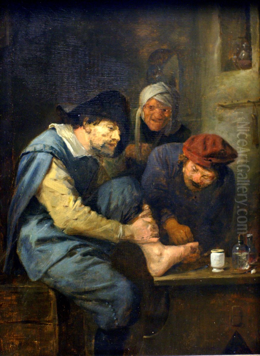 The Foot Operation Oil Painting by Adriaen Brouwer