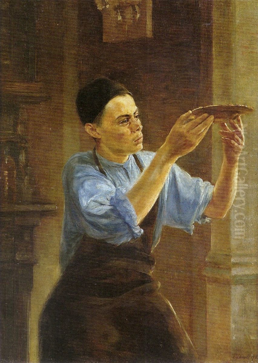 The silversmith Oil Painting by Thomas Georg Driendl