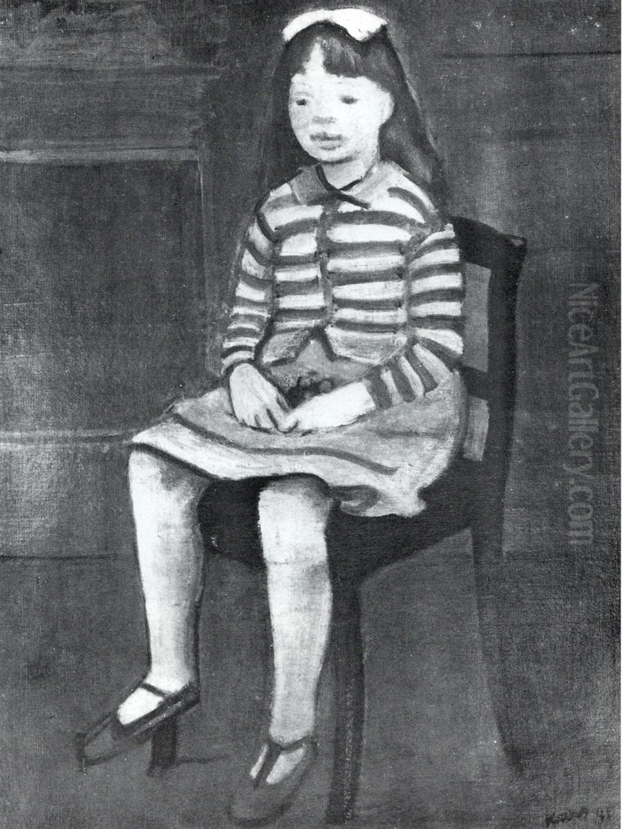 Divenka s tresnemi Oil Painting by Georges Kars