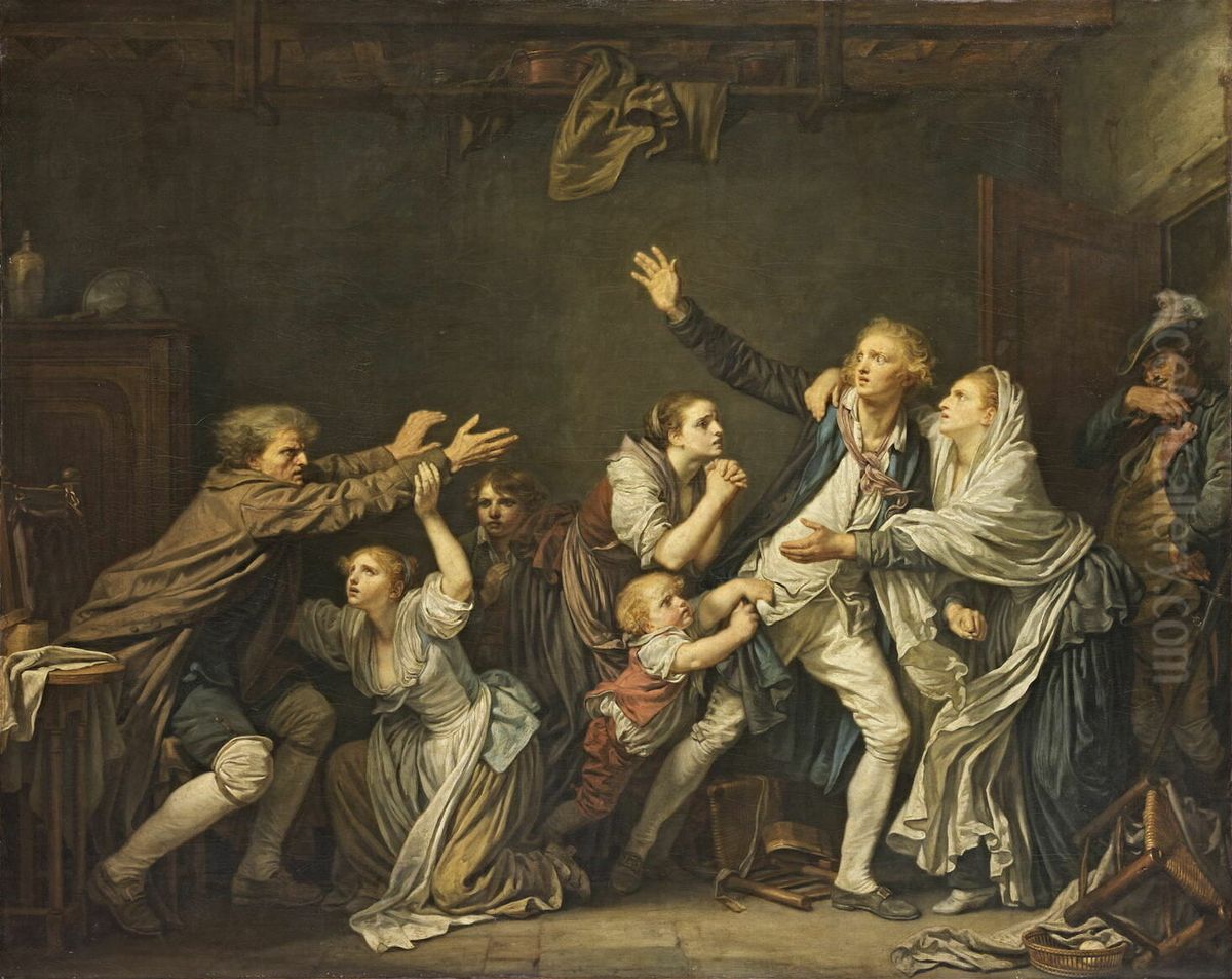 The Father's Curse: The Ungrateful Son Oil Painting by Jean-Baptiste Greuze