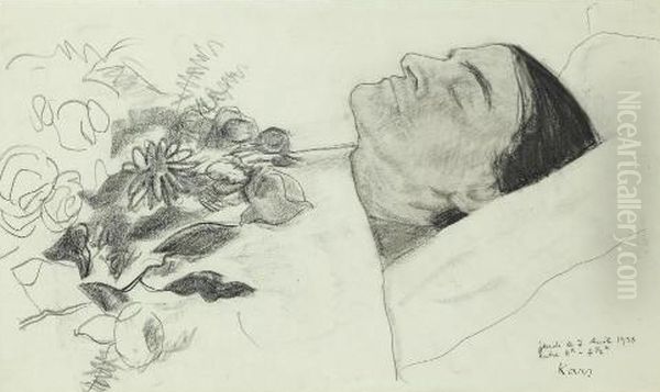 Suzanne Valadon sur son lit de mort Oil Painting by Georges Kars