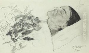 Suzanne Valadon sur son lit de mort