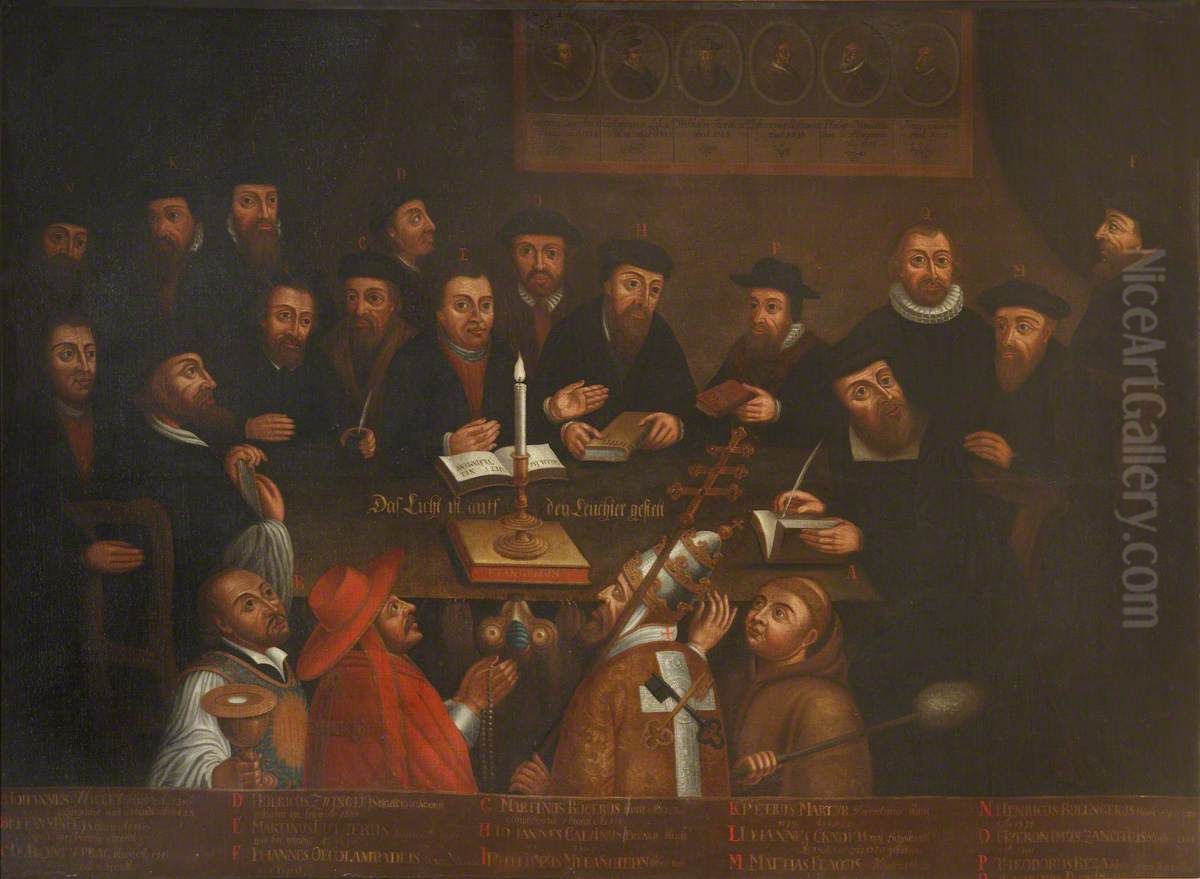 Das licht is aan den leuchter gesteld Oil Painting by unknown