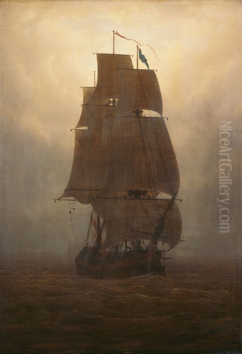 Sailing ship Oil Painting by Caspar David Friedrich