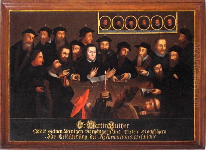 Martin Luther and Reformers Oil Painting by unknown