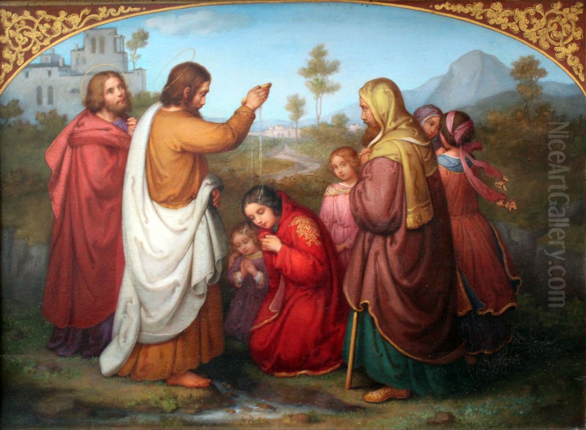Die Taufe der Lydia Oil Painting by Marie Ellenrieder