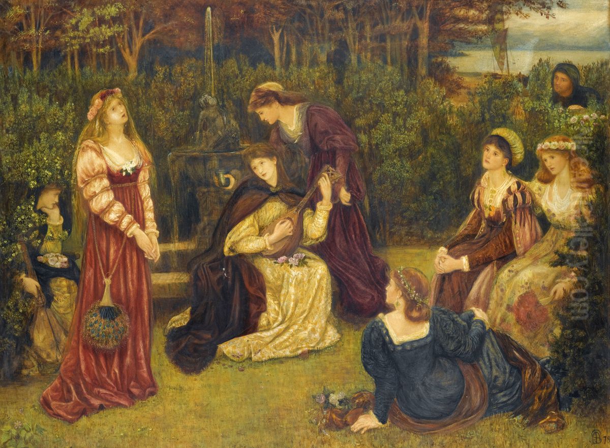 Fiammetta Singing Oil Painting by Marie Spartali Stillman