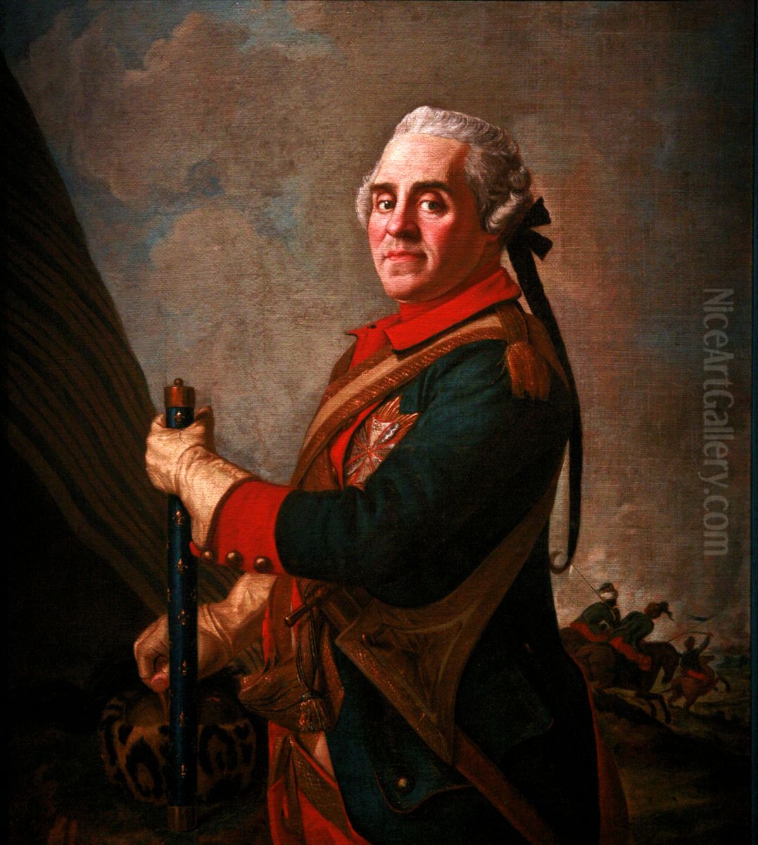MarshalMaurice de Saxe(1696-1750) Oil Painting by Jean-Etienne Liotard