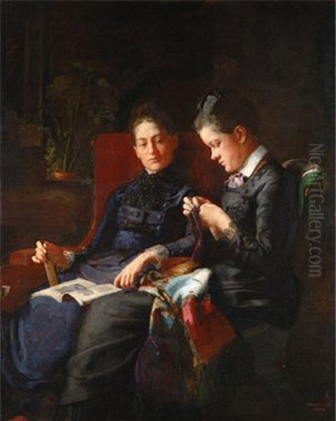 Portrait of Mary and Elizabeth Macdowell Oil Painting by Susan Macdowell Eakins