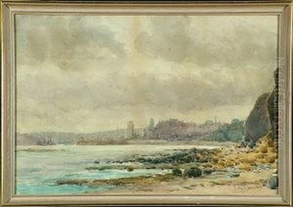 The Harbour Of North Shields Viewed From The River Mouth Oil Painting by John Chambers