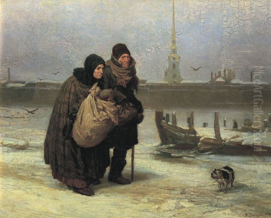 <<S kvartiry na kvartiru>> Oil Painting by Viktor Vasnetsov