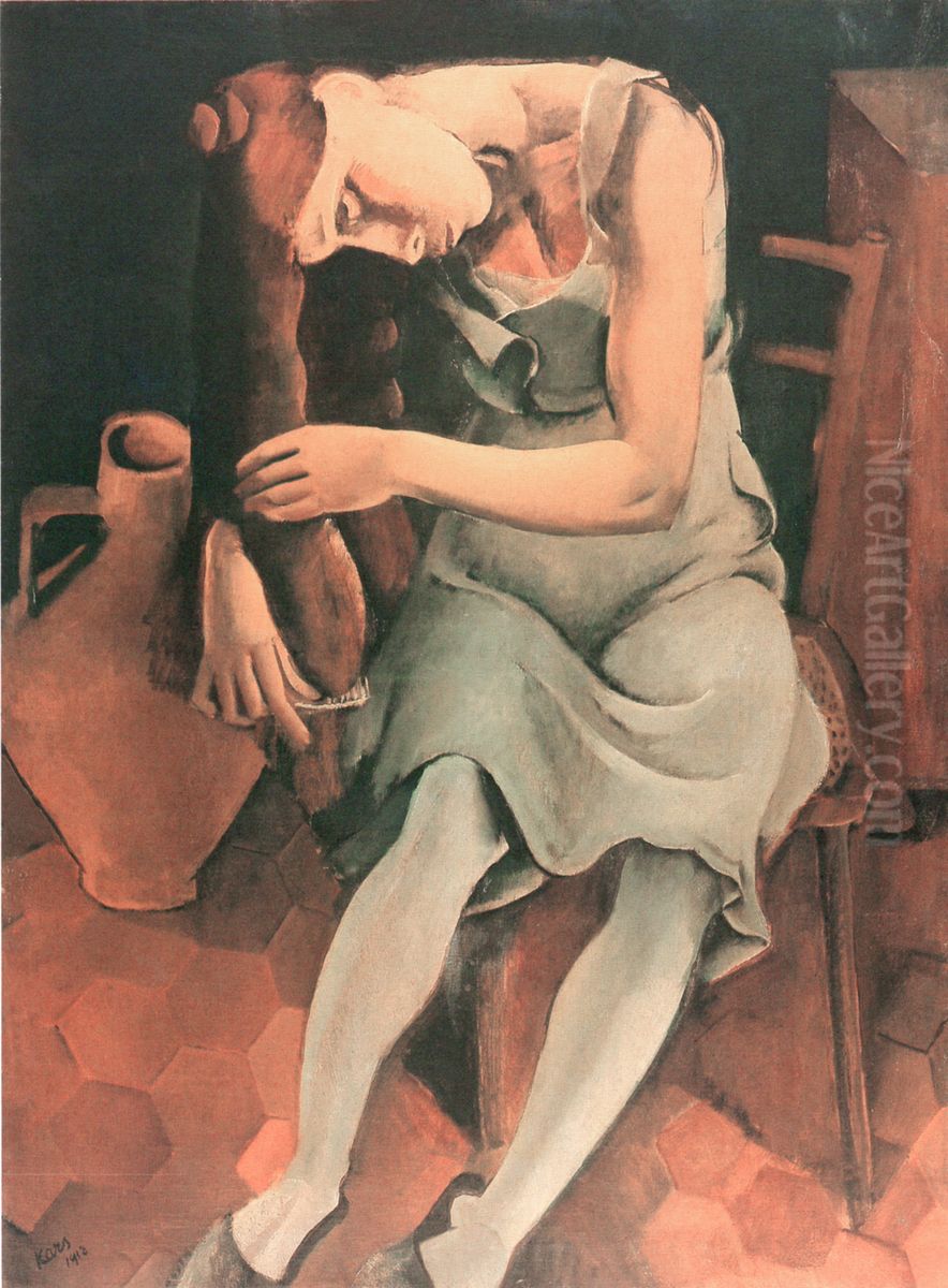 Cesajici se zena Oil Painting by Georges Kars