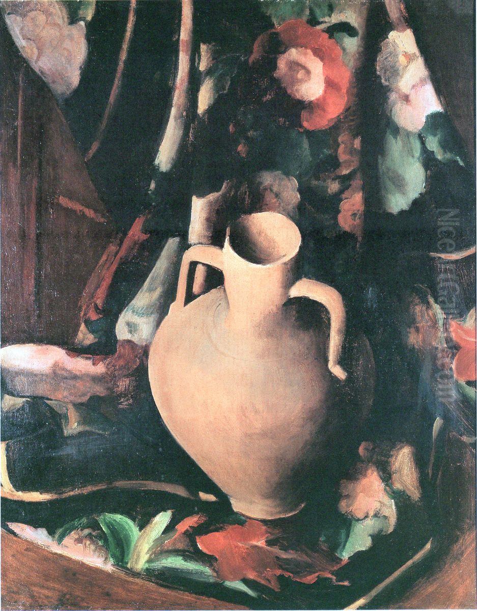 Zatisi se dzbanem Oil Painting by Georges Kars