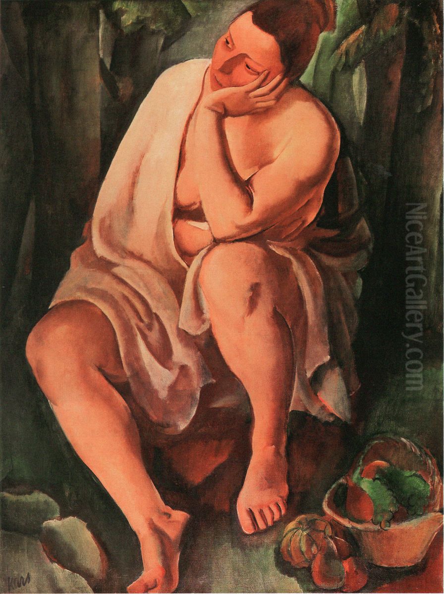 Zamysleny akt Oil Painting by Georges Kars