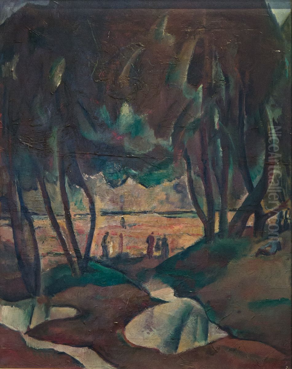 Stromy na pobrezi - Krajina I Oil Painting by Georges Kars