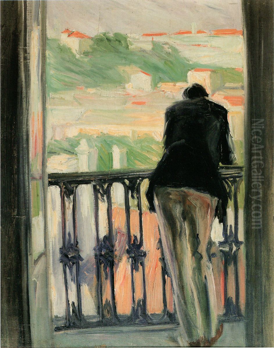 Muz na balkone Oil Painting by Georges Kars