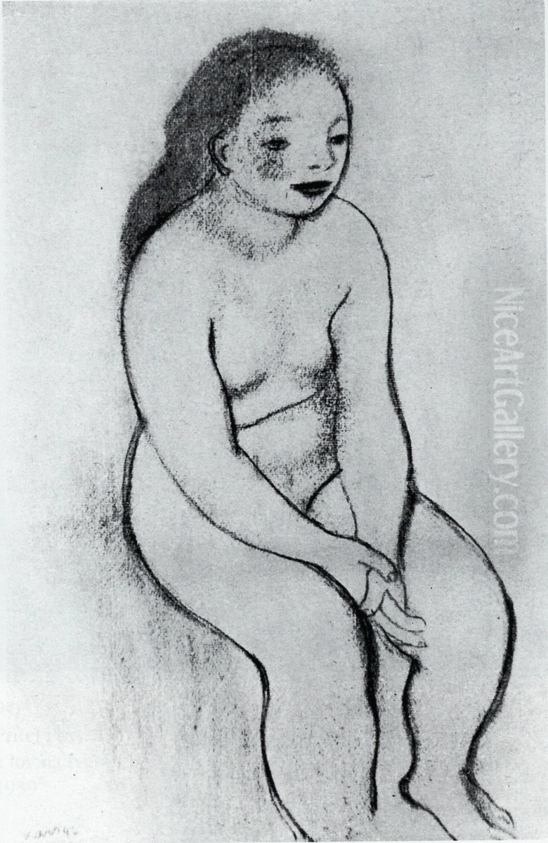 Divci akt Oil Painting by Georges Kars