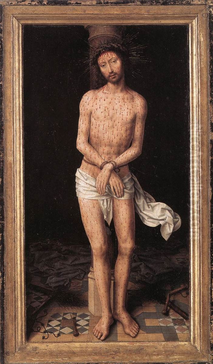 Christ at the Column Oil Painting by (manner of) Memling, Hans