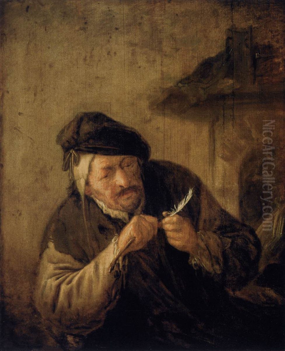 The pencuter (?) Oil Painting by Adriaen van Ostade