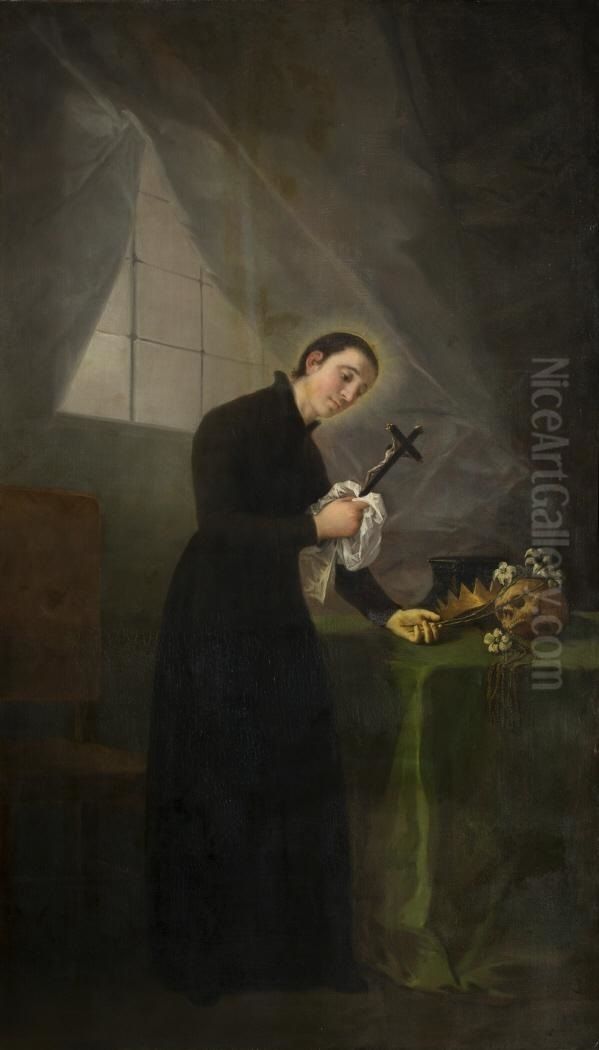 San Luis Gonzaga Oil Painting by Francisco Goya Fuendetodos