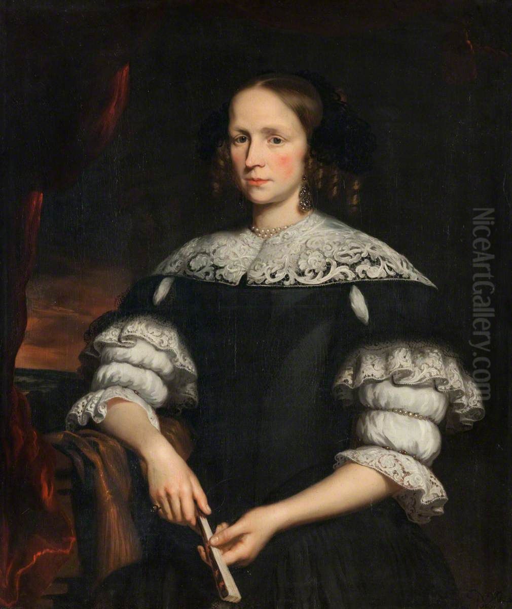Woman with Fan Oil Painting by Nicolaes Maes