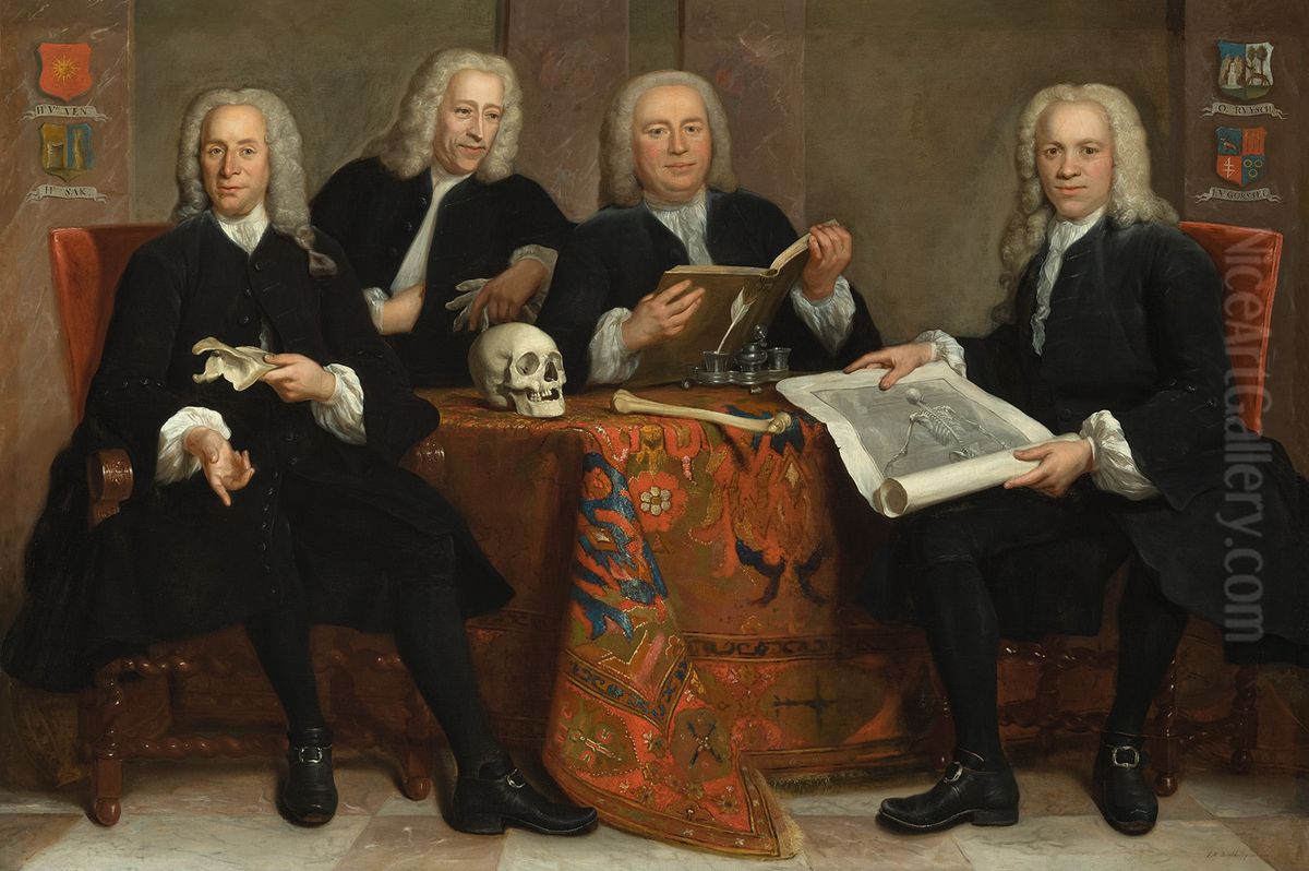 De overlieden van het Chirurgijnsgilde Oil Painting by Jan Maurits Quinkhard