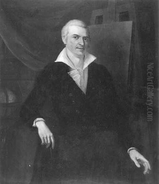 Johannes Jelgerhuis Rzn (1770-1836) acteur, schilder, auteur en graveur Oil Painting by Jan Willem Pieneman